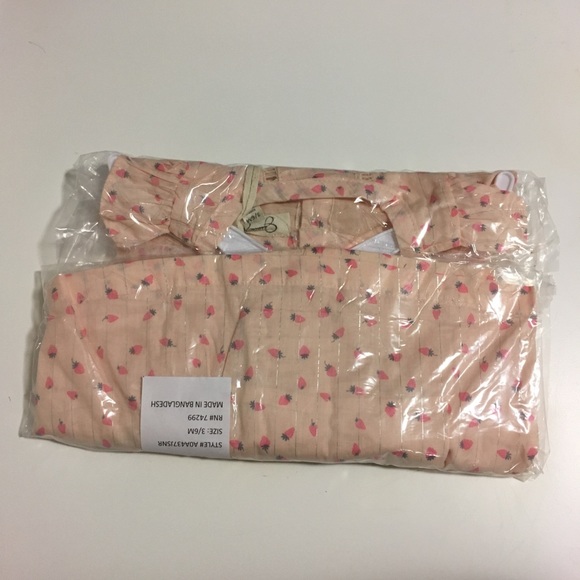🆕JESSICA SIMPSON BABY - 3/6M - NWT - 2PC STRAWBERRY DRESS AND BLOOMER - Picture 3 of 5